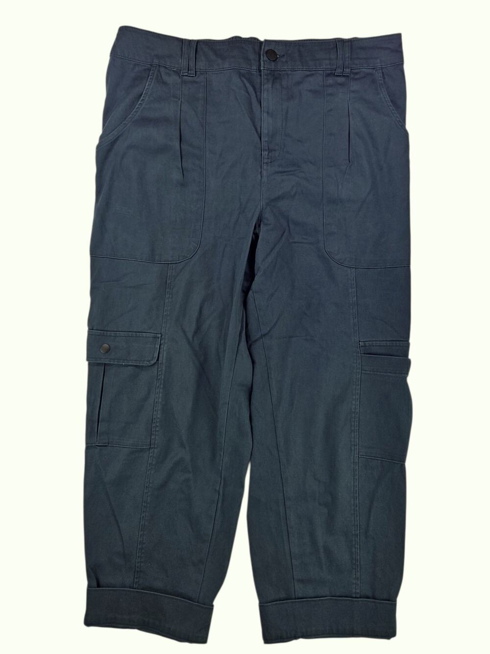 Knox Rose | Blue Roll Up Cargo Pants with Snaps | Size XL